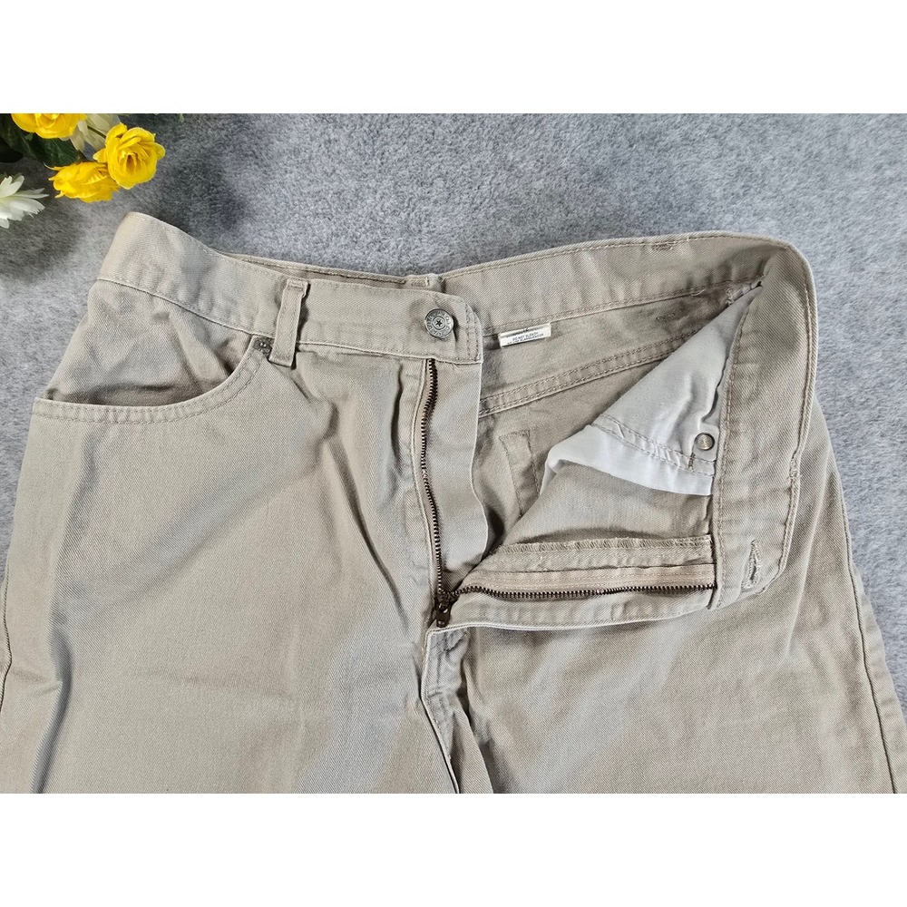 Vintage 90s Faded Glory High Waisted Khaki Cotton Mom Shorts Tan Size 12 - Picture 4 of 10